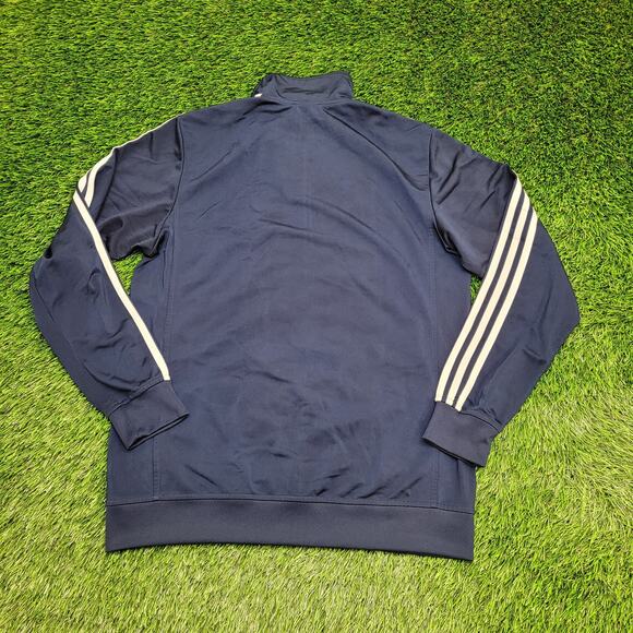 Adidas Track Jacket Medium 21x28 Blue White 3-Stripes Tricot - Picture 15 of 16